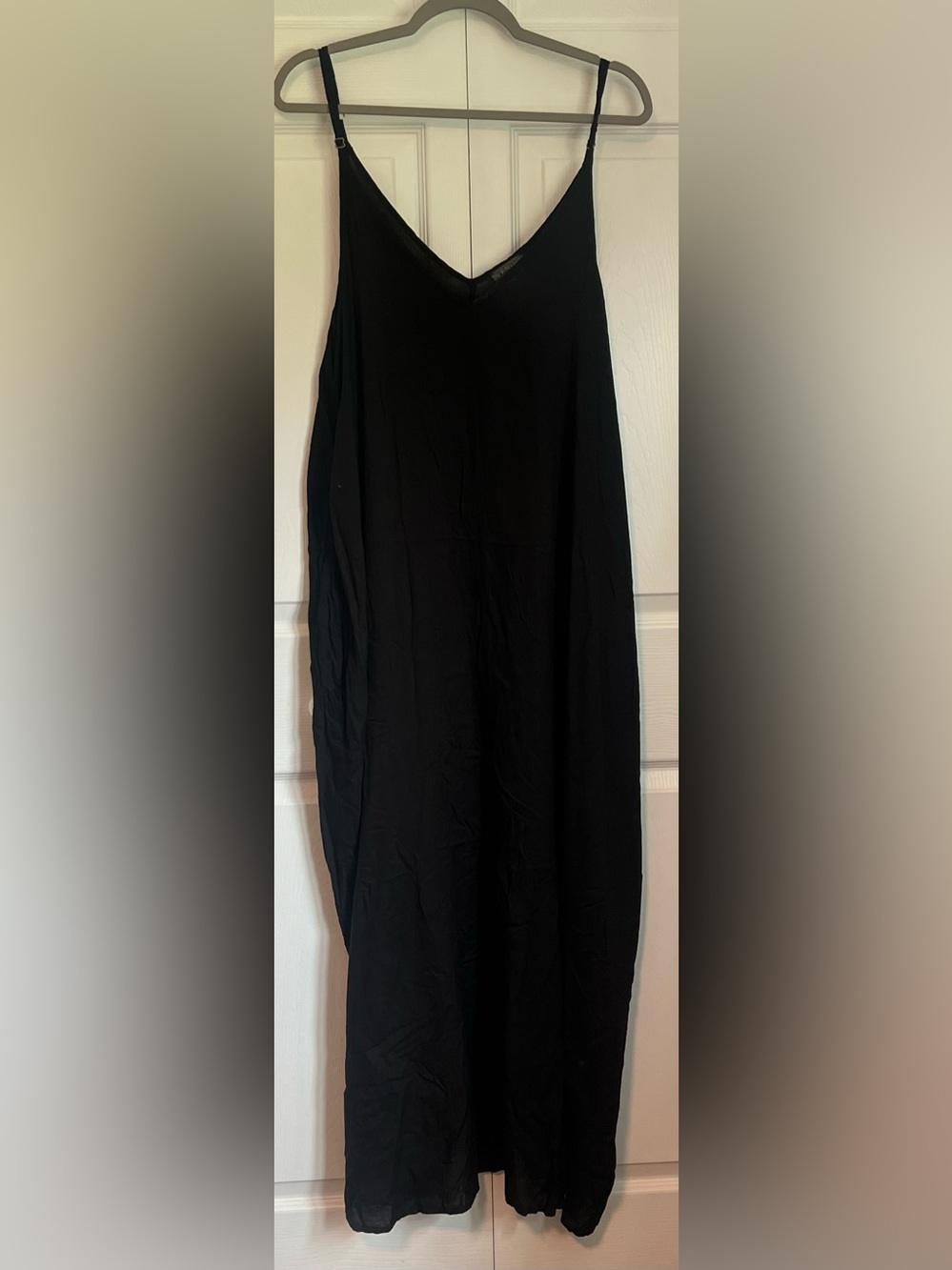 Venus Black Slip Maxi Dress with Adjustable Straps
